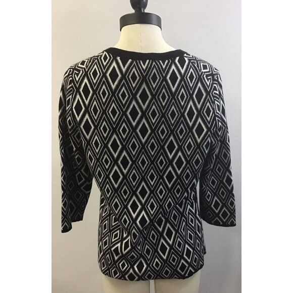 Womans Coldwater Creek Black and White Sweater size M 10-12 - Picture 2 of 2